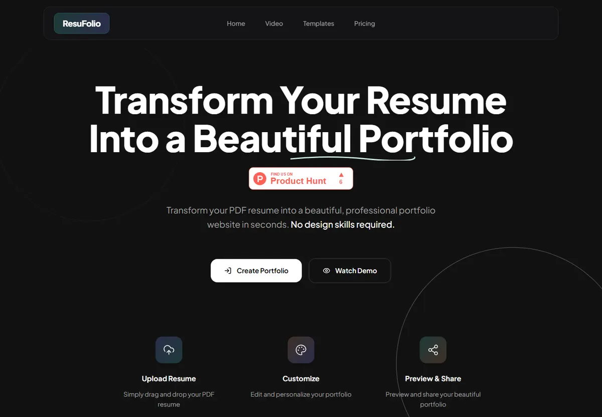 Resufolio website